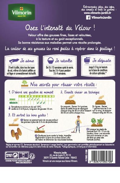 Légumes Secs - Haricot Nain Violet Velour - 5 m  - MEDIA_PACKAGING_VERSO